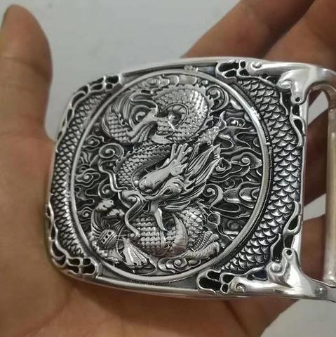 Boucle de ceinture en argent 999, bijoux Dragon ► Photo 1/3