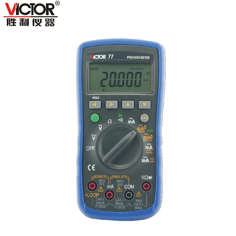 Victor VC77 – calibrateur de processus sortie analogique 0-20mA, simulation de l'émetteur 0 à-20mA, alimentation en boucle, multimètre numérique 24V DMM ► Photo 1/1