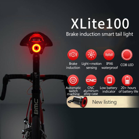 XLITE100 lampe de poche arrière de vélo, feu arrière de cyclisme, démarrage/arrêt automatique de détection des freins, charge IPx6 LED étanche ► Photo 1/6