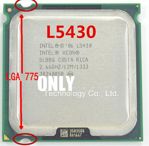 Processeur L5430 2.66GHz/12M/1333Mhz, CPU égal à LGA775 Quad-Core Q8200 Q830000 Q8400, fonctionne sur la carte mère, pas besoin d'adaptateur, livraison gratuite ► Photo 1/1