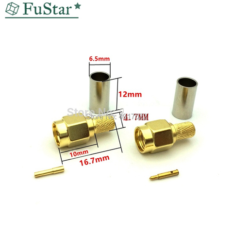 5 pièces SMA mâle/femelle connecteur SMA-J-3.0 prise RF Coaxial connecteur sertissage pour RG58 LMR195 RG-400 RG-142 50-3 câble RF SMA chaud nouveau ► Photo 1/2