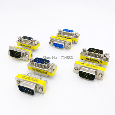 Adaptateur MINI changeur de sexe DB9/DB15, RS232 Com d-sub vers mâle et femelle, connecteur VGA, 9 15 broches ► Photo 1/6