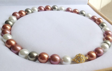 Collier de perles rondes multicolores en jaspe, 12mm, ravissant fermoir magnétique AAA, conception de bijoux, vente en gros et au détail ► Photo 1/1
