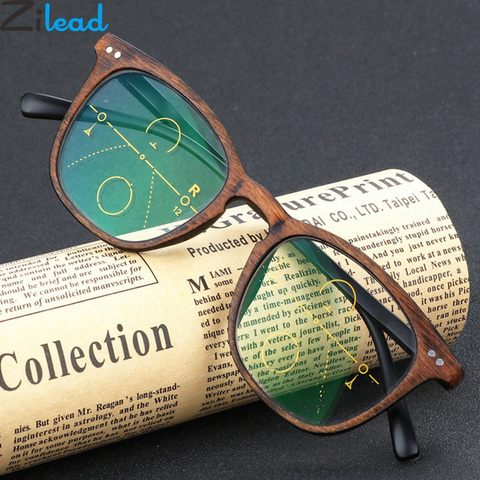Zilead-lunettes de lecture Imitation bois et plastique pour hommes et femmes, lunettes en résine HD presbyte, dioptrie unisexe + 1.0 + 1.5 + 2.0 + 2.5 + 3.0 + 3.5 ► Photo 1/5