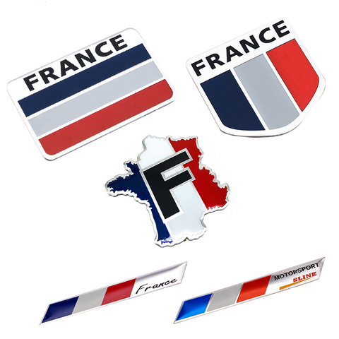 Badge autocollant drapeau français 3D pour moto, accessoires pour Peugeot Citroen Renault ► Photo 1/6