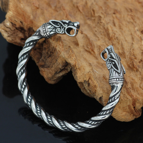 Bracelet nordique Viking nordique Dragon Bracelet scandinave hommes Bracelets manchette avec sac cadeau valknut ► Photo 1/6