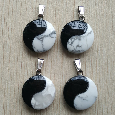 Pendentifs en pierre naturelle de bonne qualité, breloques de Tai Chi Yin Yang, lot de 4 pièces, vente en gros, livraison gratuite, 2022 ► Photo 1/3