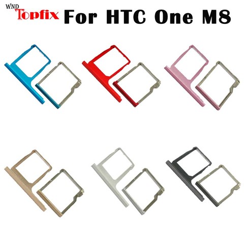 Vente en gros pour HTC One M8 carte SIM porte-plateau support de mémoire pièces métalliques remplacement pour pour HTC One M8 double fente Micro carte SD ► Photo 1/6