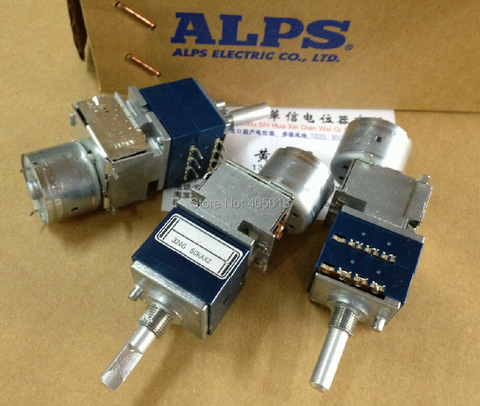 Potentiomètre de Volume motorisé japonais ALPS 50KAX2, RK27, double poignée arrondie 50K ► Photo 1/1