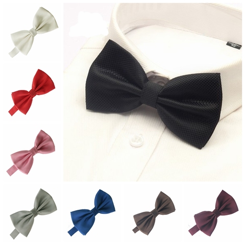 Nœud papillon pour hommes, couleur unie, noir, or, rouge, vert, rose, bleu, blanc, classique ► Photo 1/6