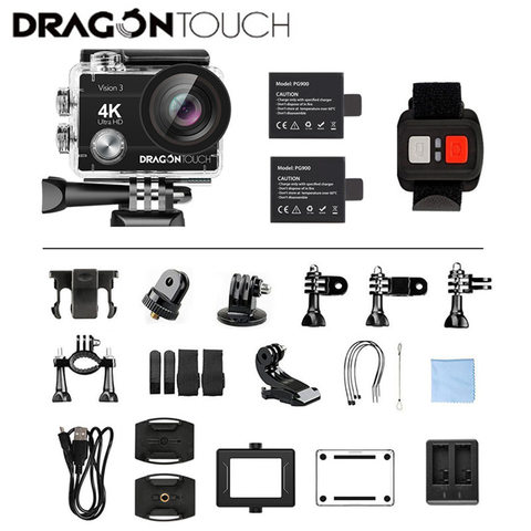 Dragon Touch – caméra d'action 4K 16mp, étanche, grand Angle 170 °, WiFi, pour le sport, avec télécommande ► Photo 1/6