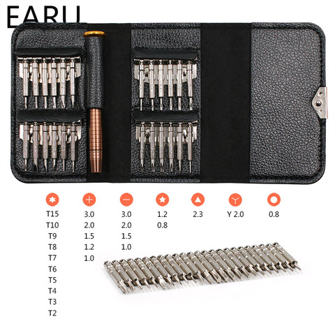 Jeu de tournevis Torx multifonctions 25 en 1, jeu d'outils de réparation d'ouverture, tournevis de précision hexagonal pour téléphones tablette PC portable ► Photo 1/6