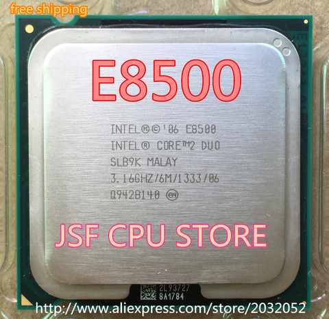 Intel Core 2 Duo E8500 processeur d'unité centrale 3.16Ghz/ 6M /1333GHz, prise 775 (fonctionne 100%, livraison gratuite), Original ► Photo 1/1