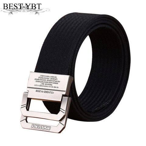 Meilleur YBt Nylon toile ceinture hommes armée tactique ceintures vente homme sport de plein air double boucle armure Nylon toile cowboy pantalon ceinture ► Photo 1/6