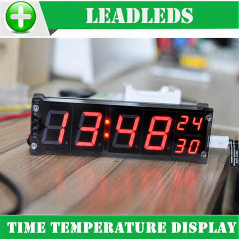 Horloge électronique lumineuse 12v 24v DS3231, 1.2 pouces, module d'affichage numérique led, avec fonction de mémoire d'alarme de température, à monter soi-même ► Photo 1/6