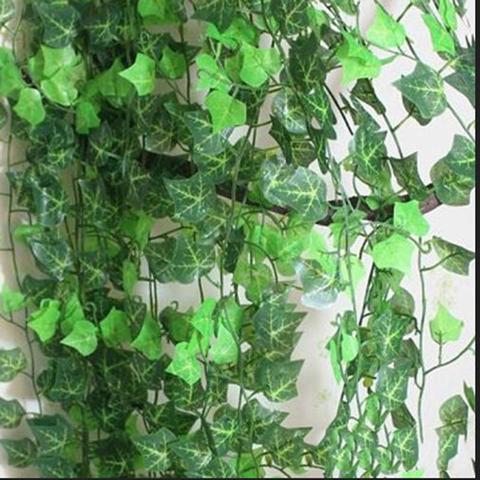 2.2/2.5M populaire décor à la maison vert plante lierre feuille artificielle fleur en plastique guirlande vigne fleurs artificielles mur ► Photo 1/6