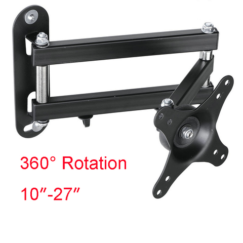 Support mural rotatif pour écran LCD 10-27 pouces, support de moniteur rétractable VESA 75/100mm, charge maximale 11kg ► Photo 1/1