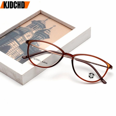 KJDCHD-lunettes en tungstène titane pour hommes et femmes, monture œil de chat, pour préfabrication, Ultra léger, Points ► Photo 1/6
