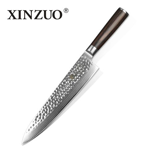 XINZUO couteau de cuisine Gyuto japonais, couteau de Chef de 9.5 pouces 240mm VG10 damas couteaux de boucher en acier inoxydable, manche en bois Pakka ► Photo 1/1