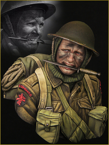 Buste en résine 1/10, modèle soldat de la seconde guerre mondiale, forces spéciales britanniques, non peint X14 ► Photo 1/6