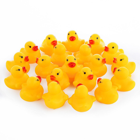 Canards en caoutchouc couinants pour enfants, 10 pièces/lot, jeu amusant dans la salle de bain, jouets pour nouveau-nés, garçons et filles ► Photo 1/4