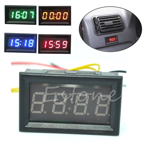 12V/24V voiture moto accessoire tableau de bord LED affichage horloge numérique ► Photo 1/6