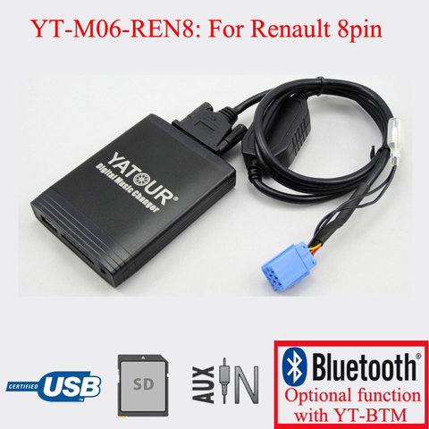 Yatour-lecteur CD numérique, USB, SD, AUX, pour VDO Renault 8pin Clio, Megane Laguna Espace ► Photo 1/1