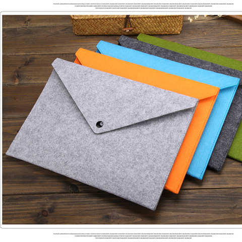 Simple A4 grande capacité Document sac pad mallette d'affaires dossiers de fichiers produit de classement en feutre chimique 5 couleurs disponibles ► Photo 1/6