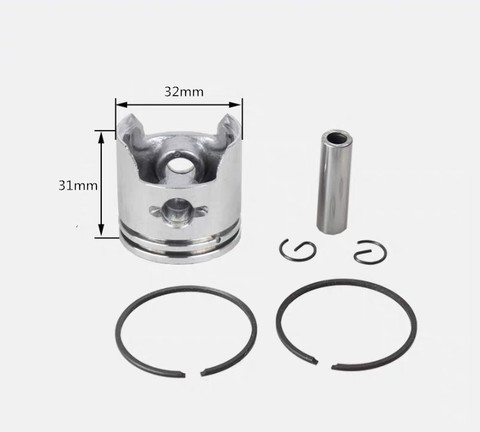 PISTON ASSY 32 MM pour 1E32F 32F 23CC 2 temps affranchissement gratuit KOLBEN W/riguns broches CIRCLIPS STRIMMER pièces ► Photo 1/2