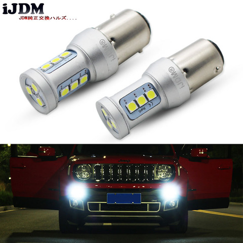 IJDM-feu de jour au xénon blanc, 6000K, ampoules DRL, pour voiture Jeep Renegade à LED, 12v, 2015, 1157 P21/5W BAY15d, led ► Photo 1/6