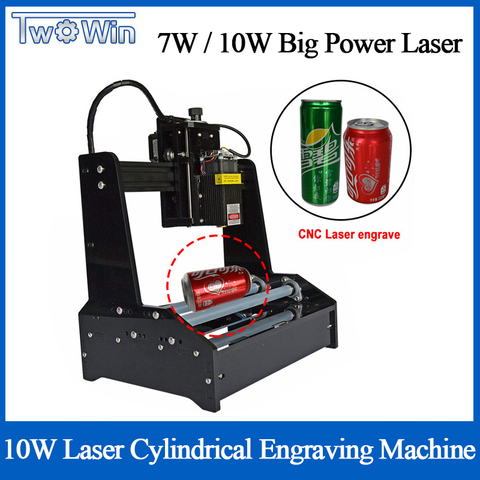 Machine à graver au Laser 7W 10W, petite Machine à graver cylindrique en acier inoxydable, métal, bricolage automatique, traceur de découpe ► Photo 1/6