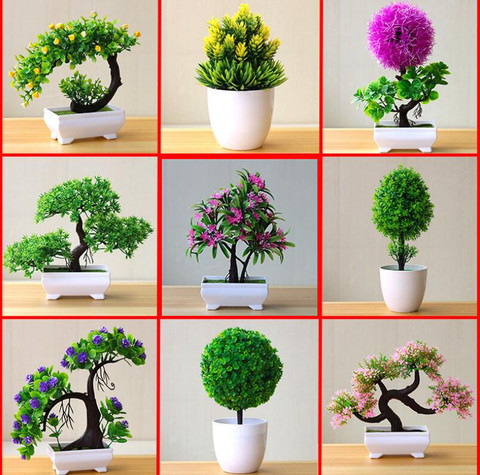 Petits bonsaï artificiels, fausses plantes en Pot, ornement en Pot, pour la maison, décoration d'hôtel et le jardin, nouveauté ► Photo 1/6