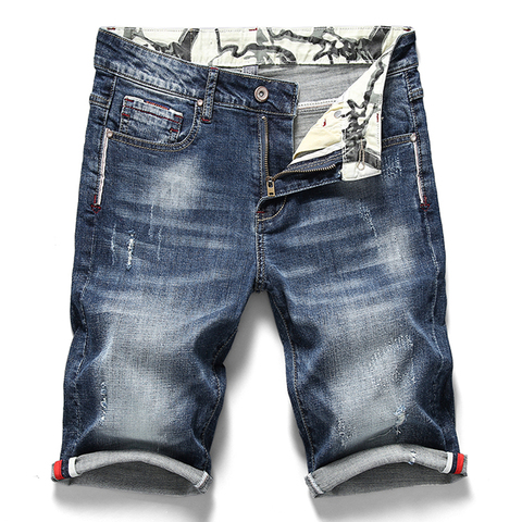 Été nouveaux hommes Stretch jean court mode décontracté coupe mince haute qualité élastique Denim Shorts hommes marque vêtements ► Photo 1/6