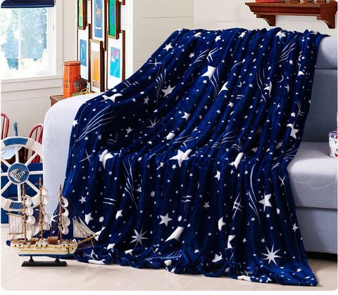 Couvre-lit en flanelle Super douce à haute densité, 55 étoiles lumineuses, plaid Portable pour le canapé, le lit ou la voiture ► Photo 1/3