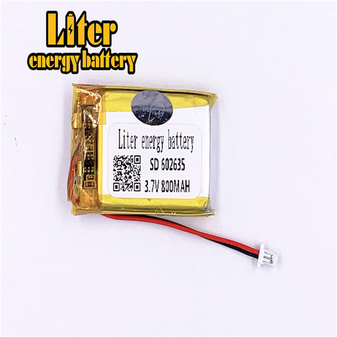 Batterie lipo Rechargeable, 1.0MM, 2 broches, 3.7 V, 602635, 602535, 800mah, lithium polymère, pour petits jouets, MP3, MP4, MP5 ► Photo 1/1