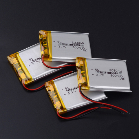 3.7V 800mAh 603040 Lithium polymère li-po Li ion batteries rechargeables pour Mp3 MP4 MP5 GPS mobile bluetooth ► Photo 1/1