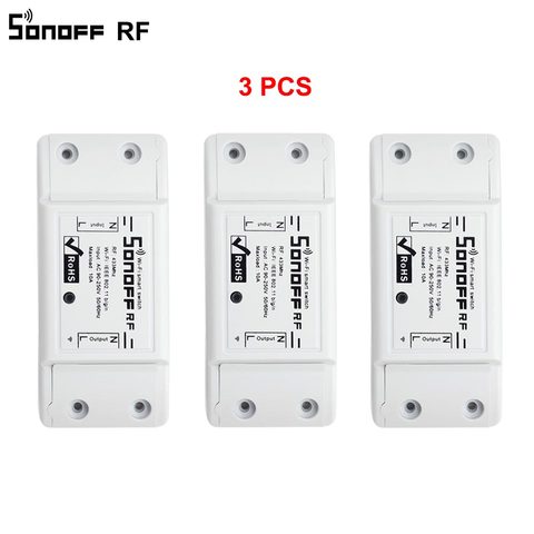 3 pièces SONOFF RF Wifi sans fil bricolage commutateur intelligent module de soutien APP/RF/voix/LAN contrôle pour la maison intelligente fonctionne avec 433 MHz à distance ► Photo 1/6