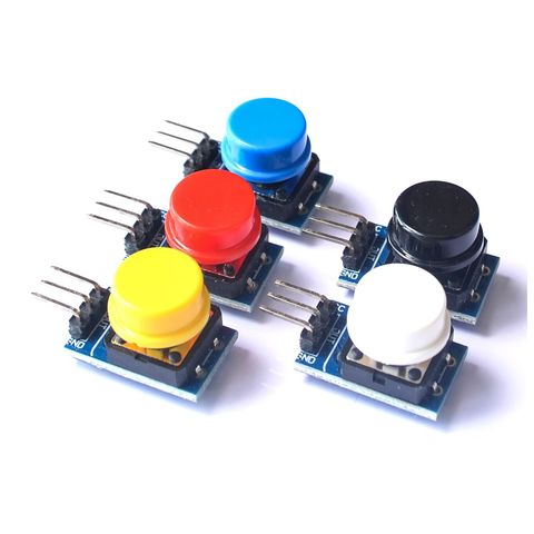 Module de grande touche 12x12mm, 5 pièces, module de commutateur tactile de lumière avec chapeau sortie de haut niveau pour arduino ou raspberry pi 3 ► Photo 1/2