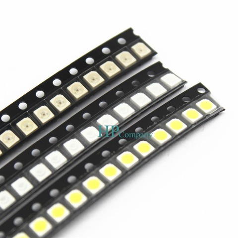 100 pièces Super lumineux 3528 1210 SMD LED rouge/vert/bleu/jaune/blanc diode LED 3.5*2.8*1.9mm ► Photo 1/4