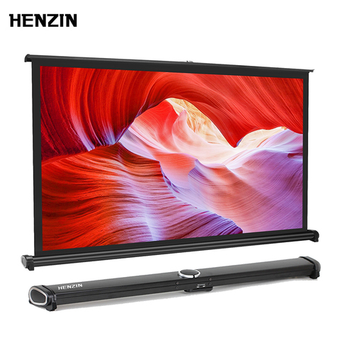 HENZIN 40 pouces 16:9 Mini Table écran de projecteur HD Portable Blanc Mat Écran De Projection De Table pour led/LCD/DLP projecteurs ► Photo 1/6