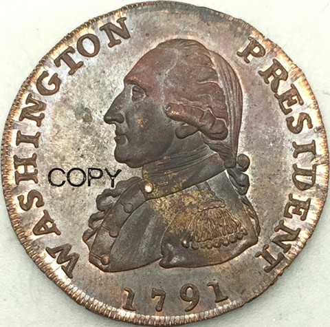 Pièces en cuivre, président des états-unis, Baker 15, grand centime d'aigle, 1791 ► Photo 1/2