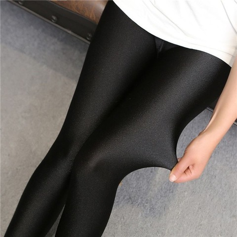 2016 femme Push Up Slim Leggings mode nouveau Style brillant Legging fille noir Leggings été automne grande taille Fitness pantalon ► Photo 1/6