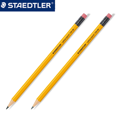 STAEDTLER – crayons 134 avec gomme, 12 pièces, fournitures de papeterie scolaire et de bureau, crayon pour croquis, fourniture artistique pour étudiant HB/2B ► Photo 1/6