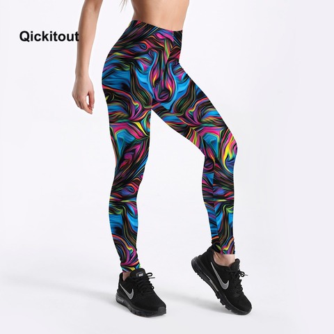 Leggings de Fitness taille haute pour femmes, pantalon Long, imprimé Vortex coloré, Style psychédélique, été ► Photo 1/6