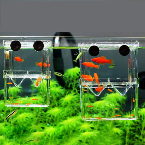 8*7*11cm Double-pont clair élevage de poissons boîte d'isolement Aquarium éleveur Aquarium à couver incubateur maison de poisson maison ► Photo 1/5