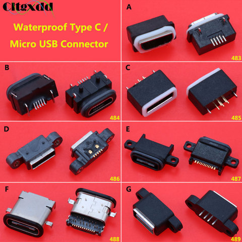 Cltgxdd prise de courant étanche 1 pièce | Dock SMT DIP femelle, Micro USB prise de charge de Type C, Port USB 2.0 prise de courant ► Photo 1/6