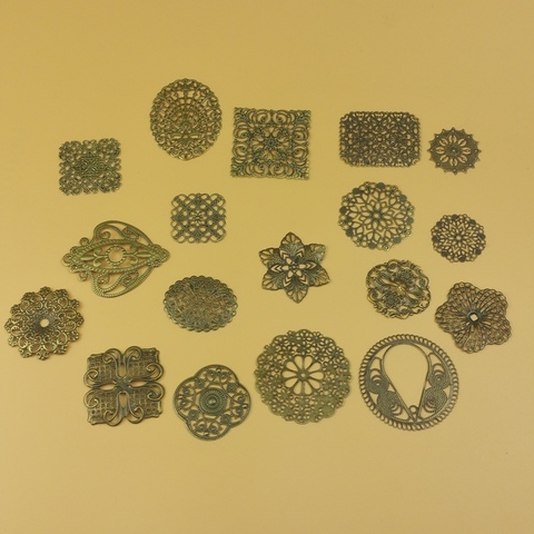 Bijoux artisanaux en filigrane rond, couleur bronze, accessoires de bijouterie, ornements cospaly, 20 pièces ► Photo 1/1