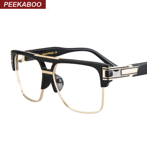 Peekaboo-demi-monture de lunettes pour hommes, verres pour les yeux, optiques carrés, noirs, pour femmes, stylistes de marque, grande collection 2016 ► Photo 1/3