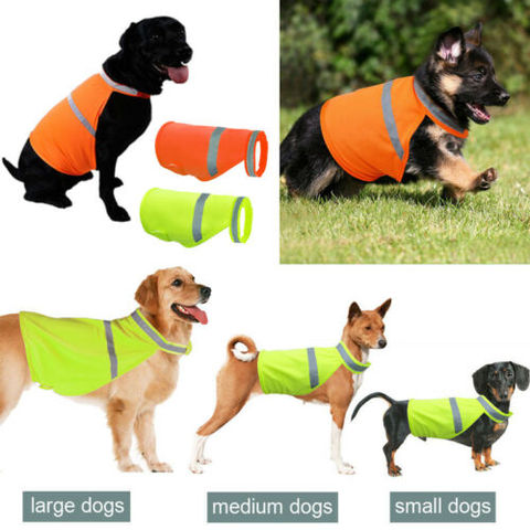 Manteau réfléchissant de veste de vêtements de gilet de sécurité de visibilité élevée pour le vert Orange de chien ► Photo 1/6