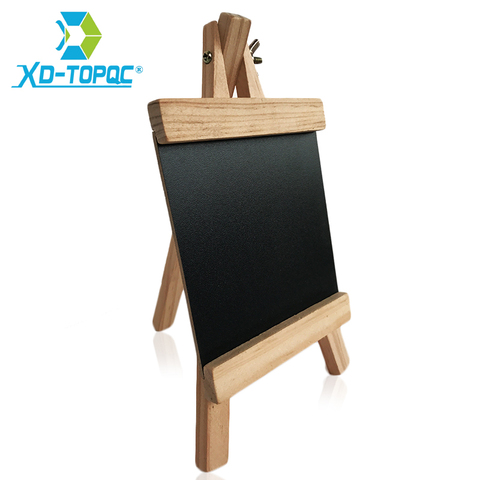 XINDI-Mini tableau noir de bureau avec chevalet en bois de pin pour enfants, tableau noir pliable, craie gratuite, 12x23cm ► Photo 1/6
